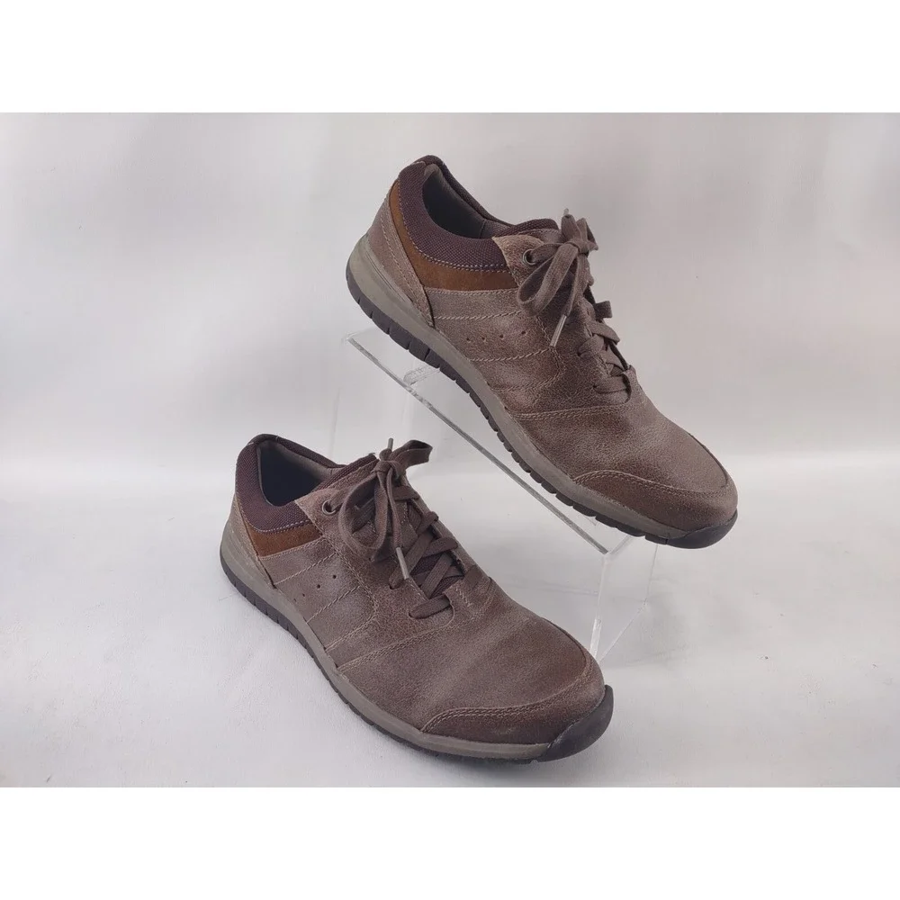Clarks Ryley Street Men's SZ 10 M Brown Distressed Leather Comfort Walking Shoes